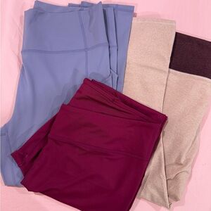 Fabletics Purple and Beige Leggings Set